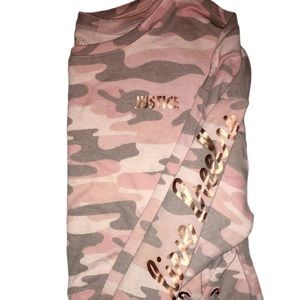 Pink Camo Long Sleeve Justice Shirt